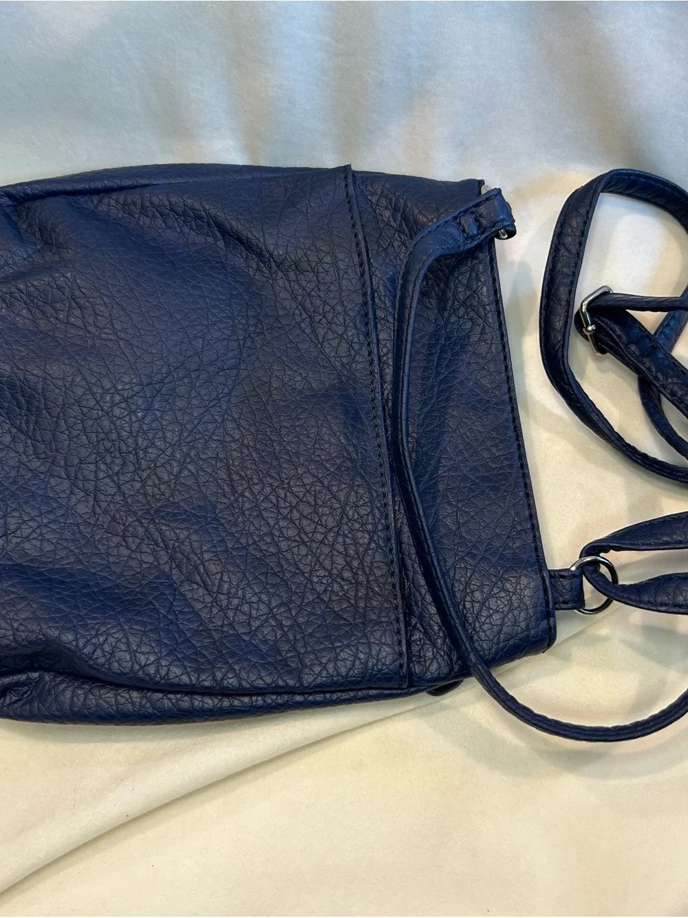 Nine West Navy Textured Leather Crossbody